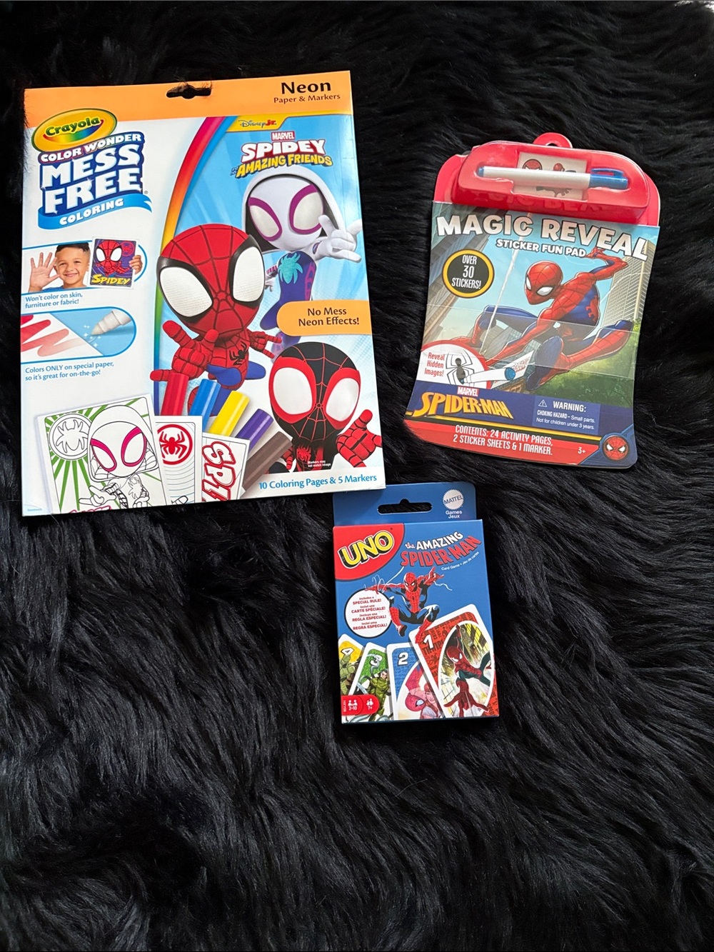 Spider-Man UNO & Magic Reveal, Spidey Kids Crayola Mess Free Color Wonder